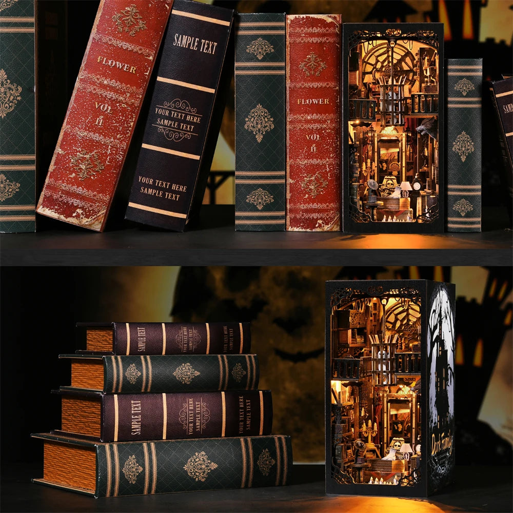 Spooky Book Nook Kit – Haunted Mansion Mini Library (DIY Assembly)