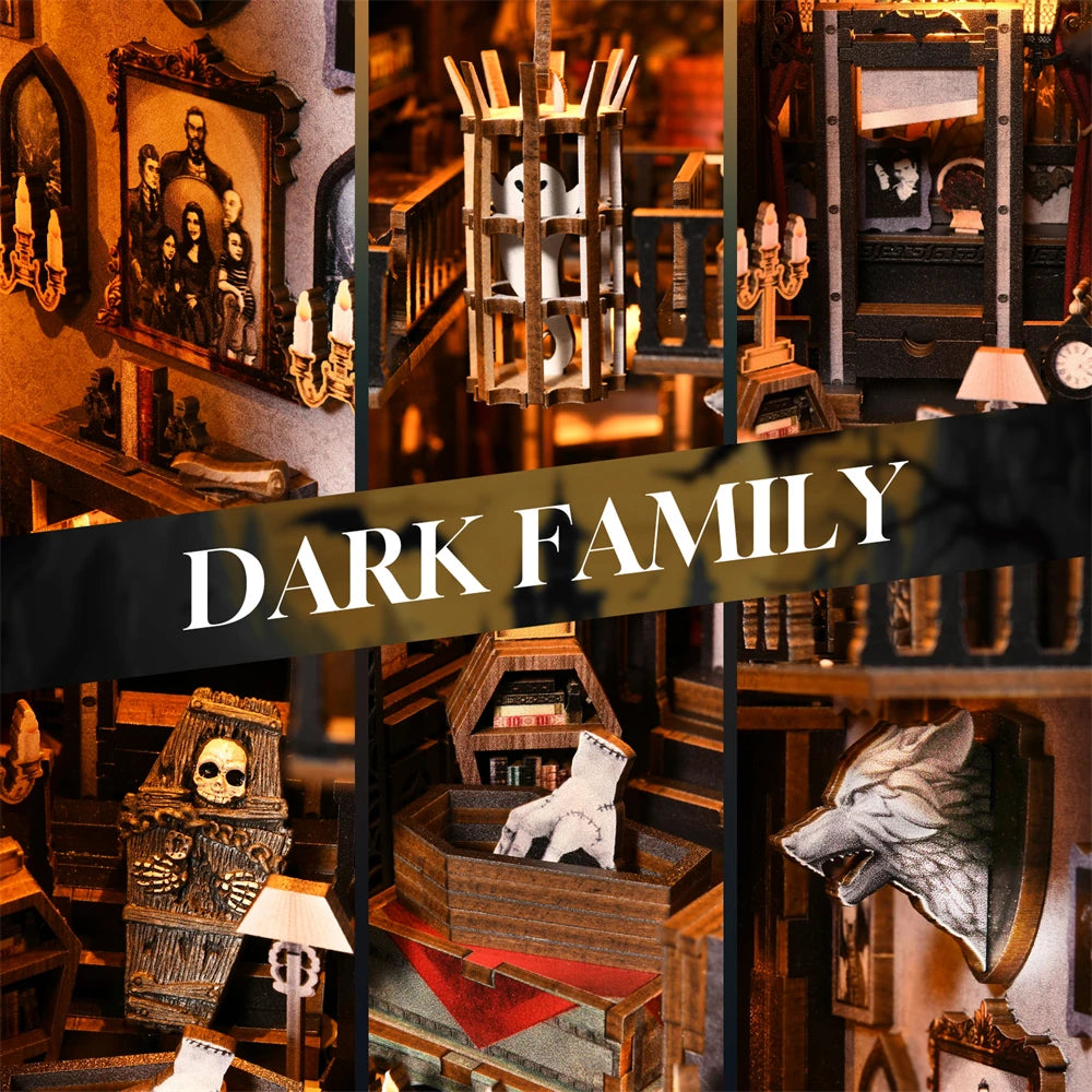 Spooky Book Nook Kit – Haunted Mansion Mini Library (DIY Assembly)