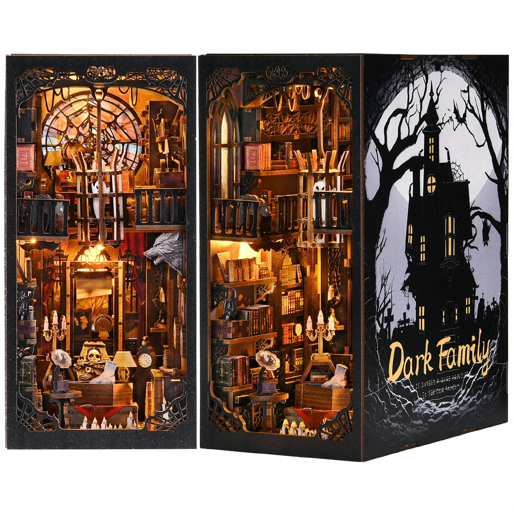Spooky Book Nook Kit – Haunted Mansion Mini Library (DIY Assembly)