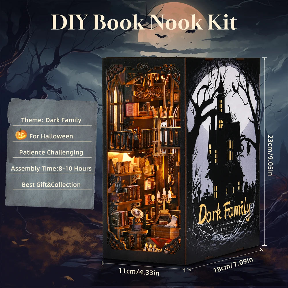 Spooky Book Nook Kit – Haunted Mansion Mini Library (DIY Assembly)